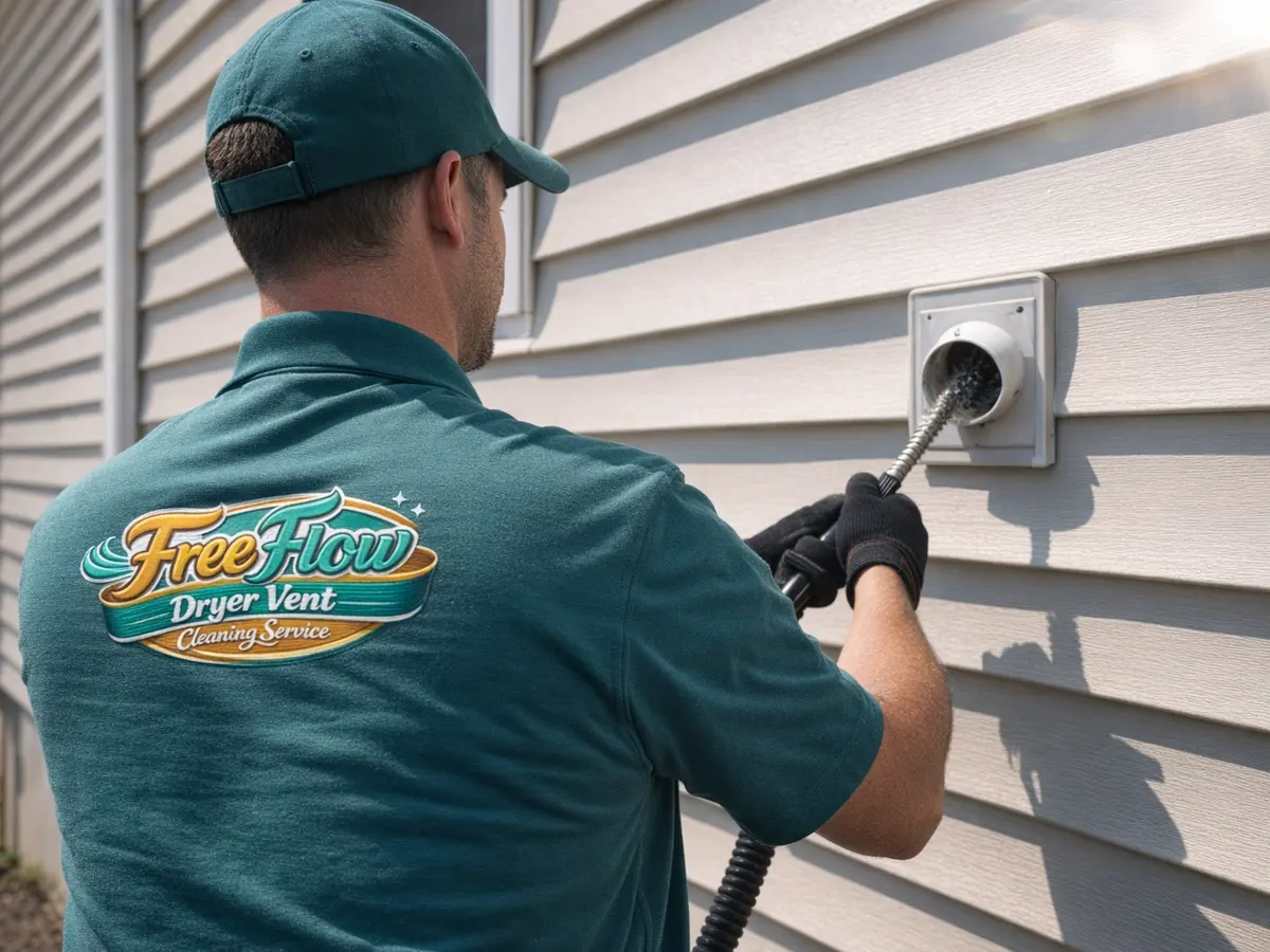 dryer vent cleaning technician on the job in Anthem, AZ